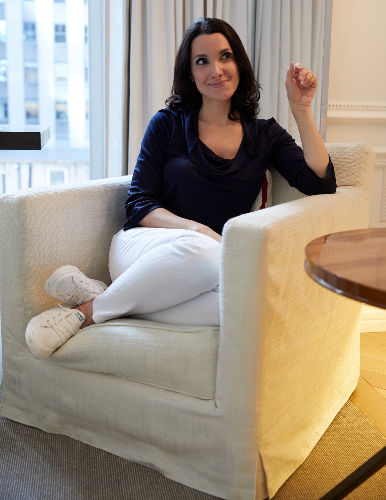 Luxe Finish Long Sleeve Silk T-Shirt — The Audrey V - Senza Tempo Fashion