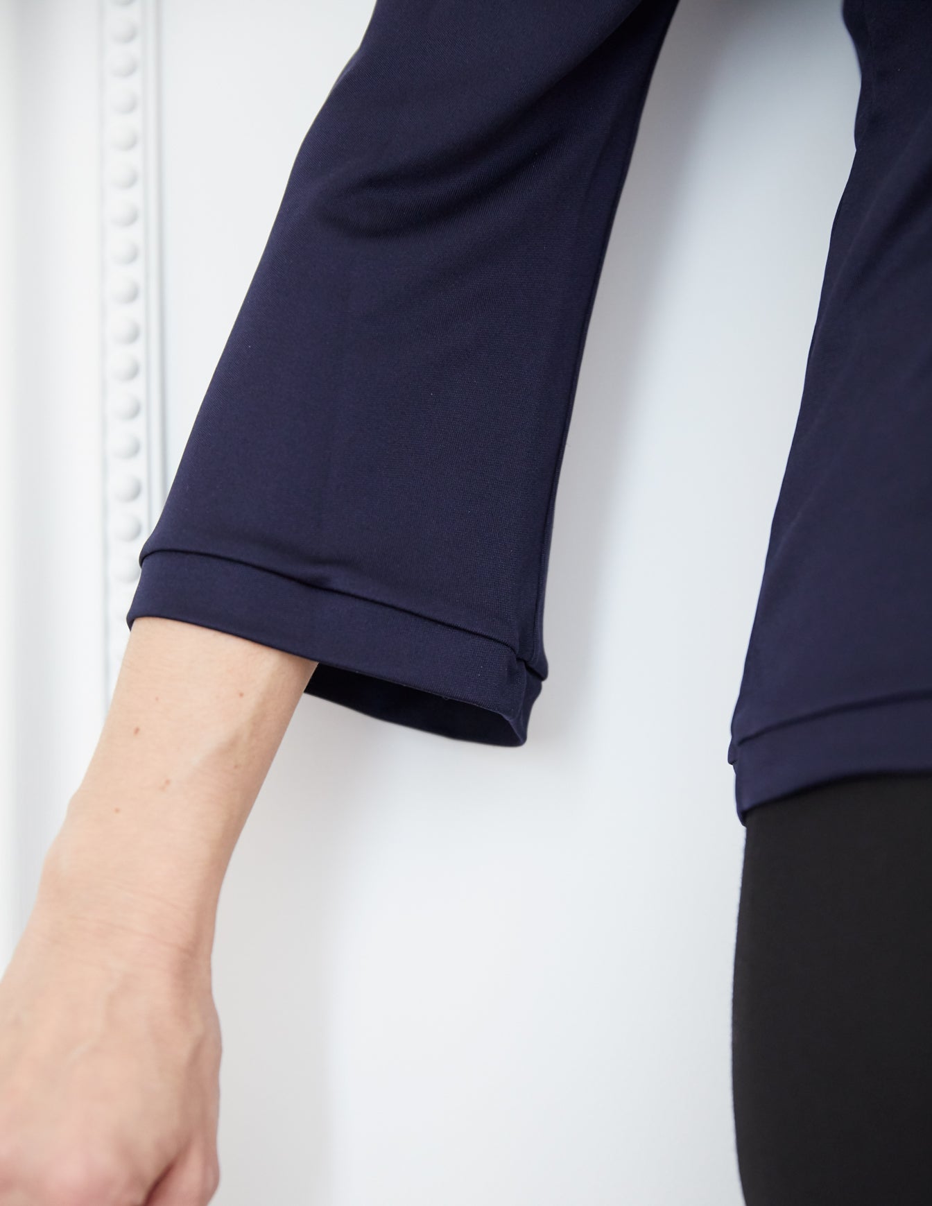 Luxe Finish Long Sleeve Silk T-Shirt — The Audrey V - Senza Tempo Fashion