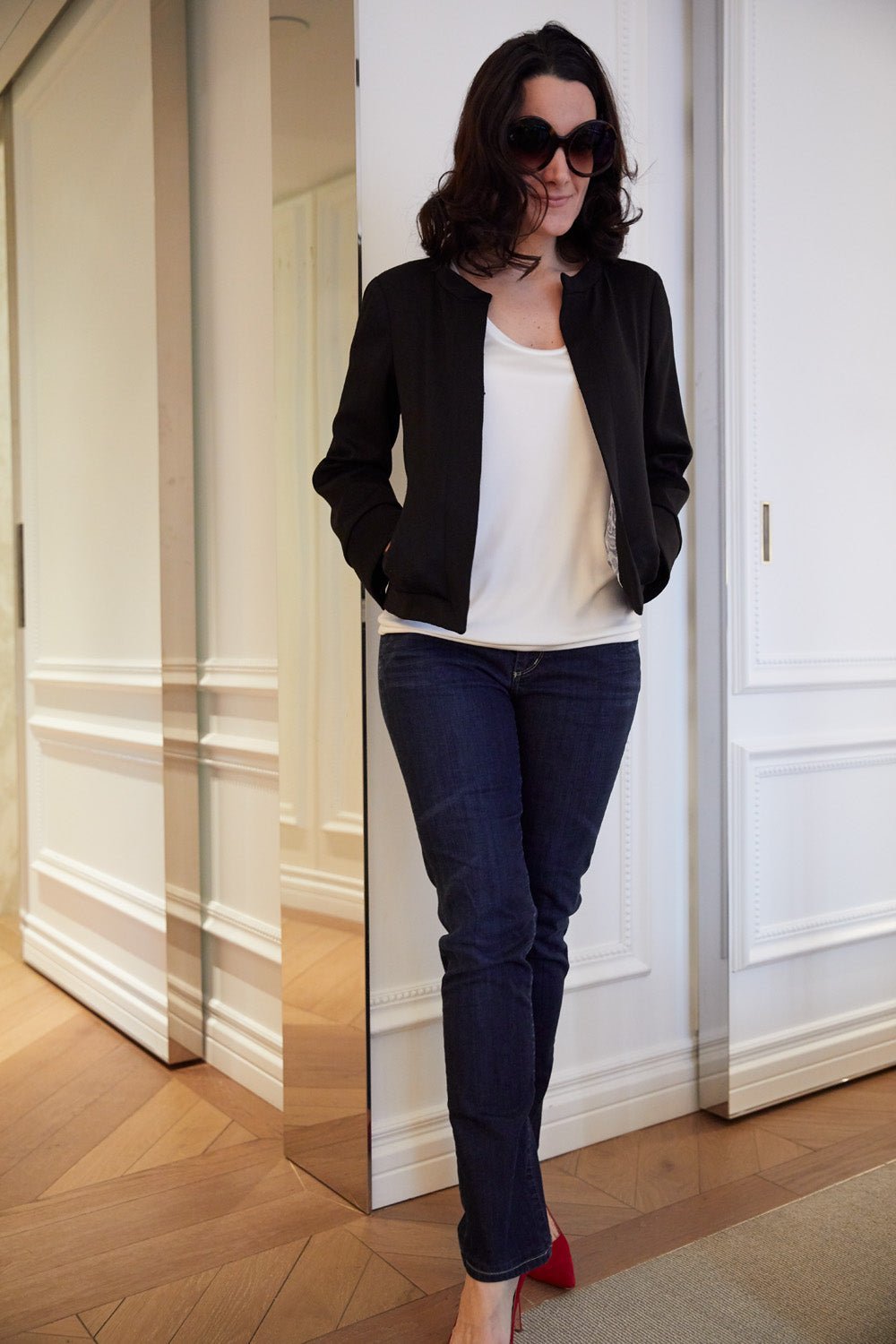 Luxe Finish Seam Silk Jersey T Shirt Scopneck — The Marilyn - Senza Tempo Fashion