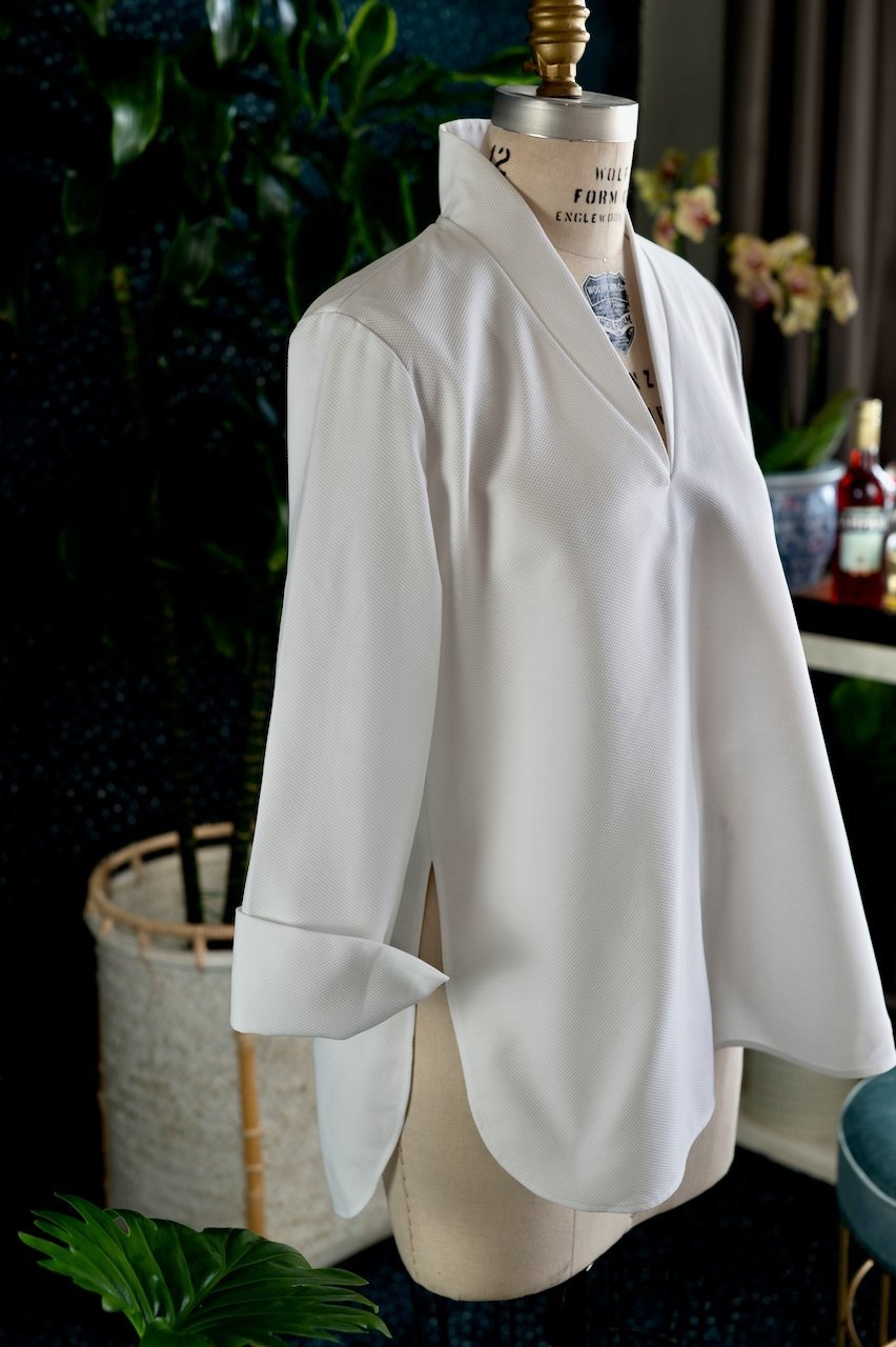 Luxe White Cotton Tunic Top — The Debra - Senza Tempo Fashion