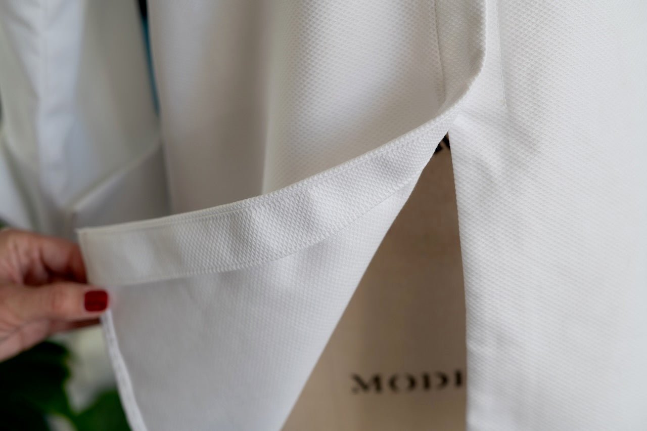 Luxe White Cotton Tunic Top with Collar — The Maggie - Senza Tempo Fashion