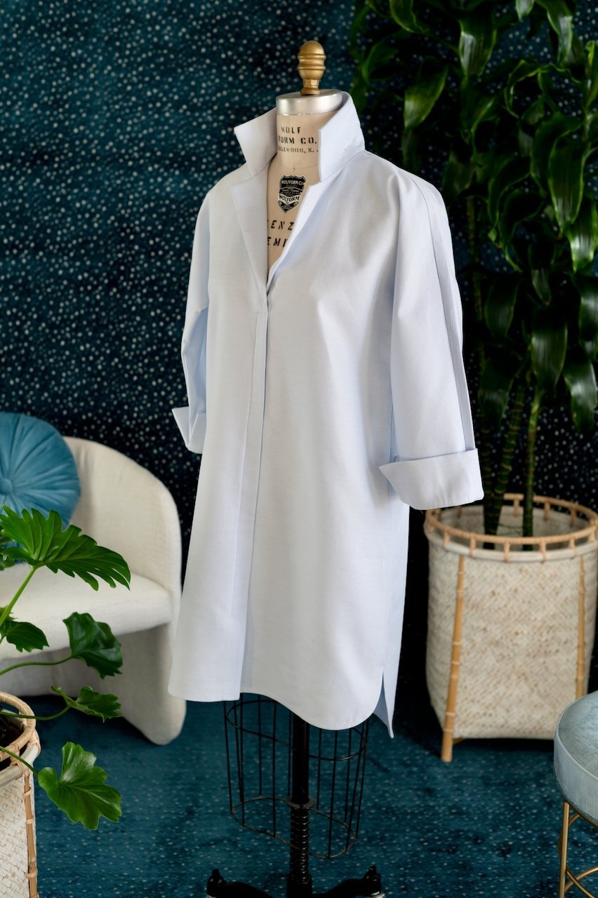 Luxury Cotton Tunic Shirt Dress — The Helen - Senza Tempo Fashion