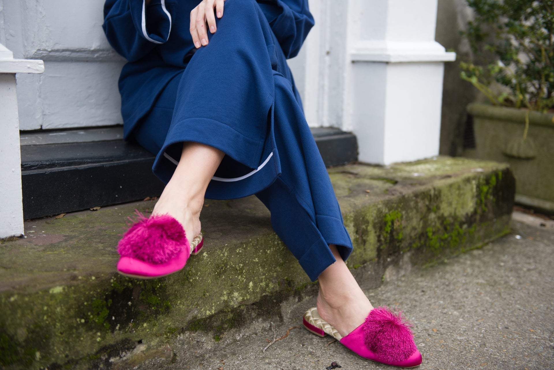 Wide-Leg French Cotton Terry Loungepants — The Claire II - Senza Tempo Fashion