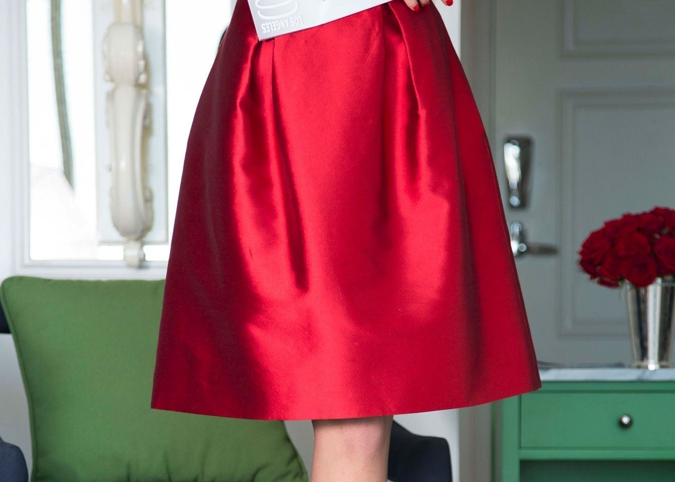 Classic A-line Cocktail Skirt with Pockets — The Diana II - Senza Tempo Fashion