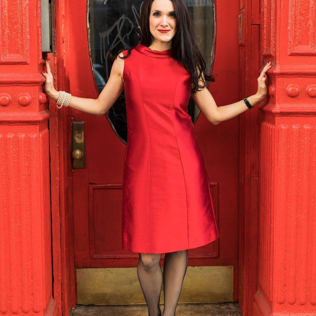 the red dress can create a look that seems both classic and