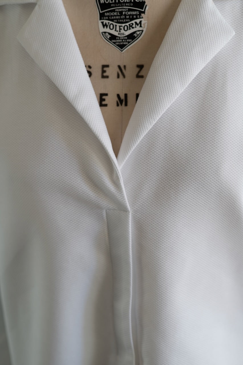 Luxe White Cotton Tunic Top with Collar — The Maggie - Senza Tempo Fashion