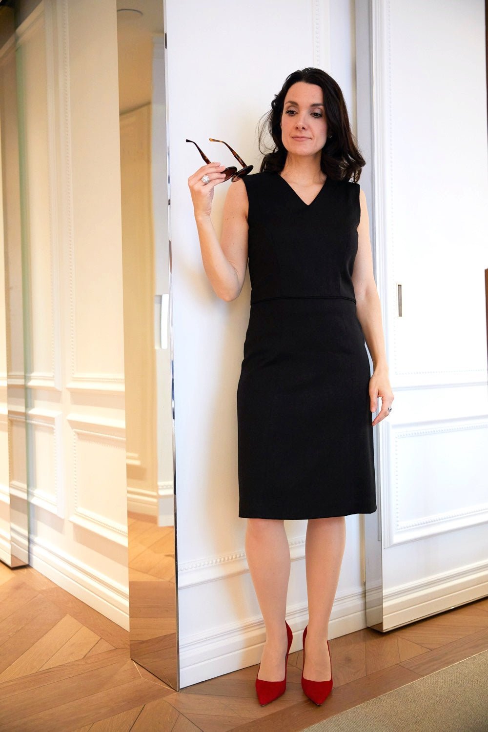 V-neck Suiting Dress — The Jackie II - Senza Tempo Fashion