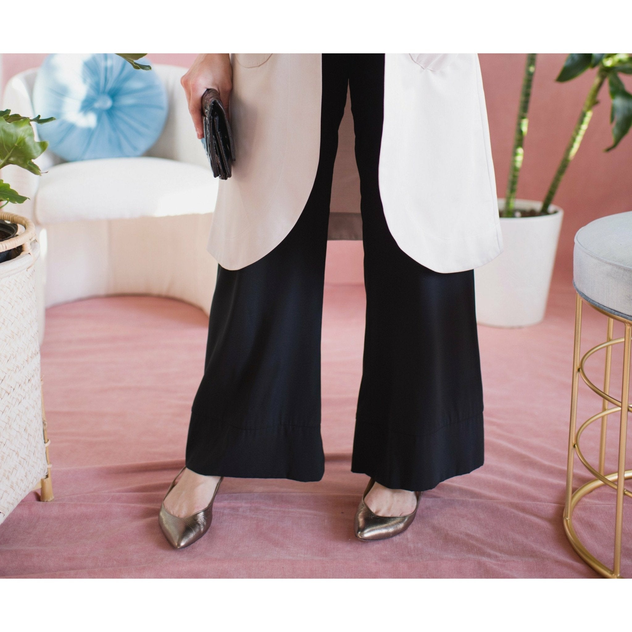 Wide-Leg Silk Pants — The Carole - Senza Tempo Fashion